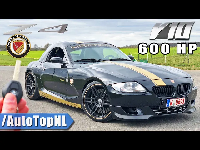 v10 powered bmw z4 e85 600hp manhart review on autobahn by autotopnl